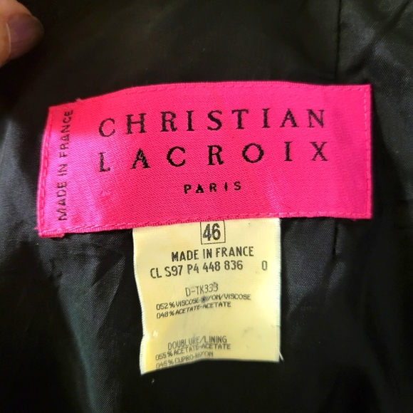 Vintage Christian Lacroix Black Pencil Skirt with Beautiful Embroidery size 8 - Picture 2 of 11